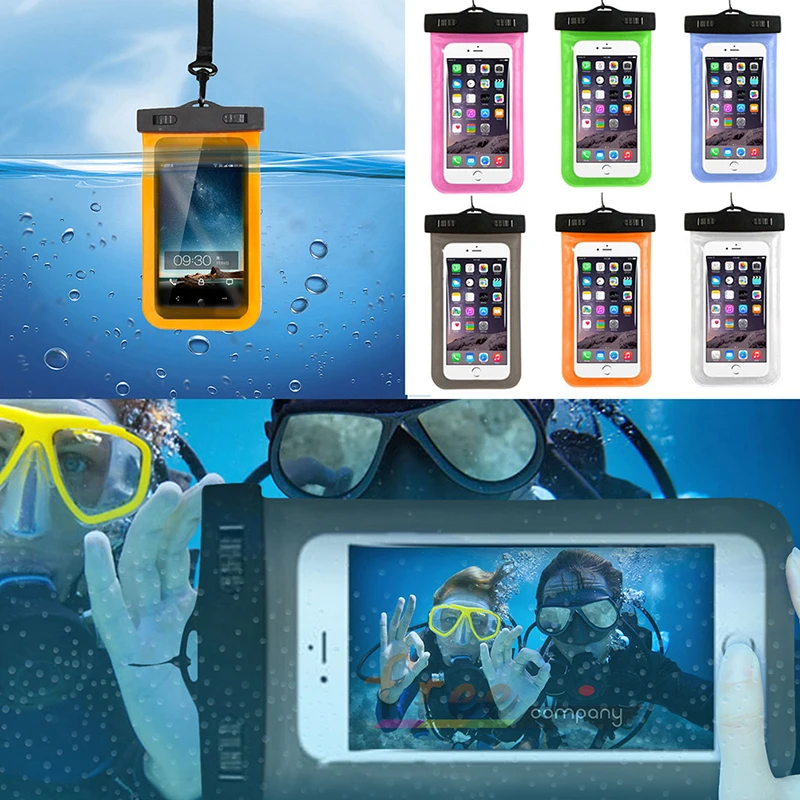 Universal Cover Waterproof Phone Case Pouch Dry Bag Protect From Water Life Swim Waterproof Case with Lanyard
