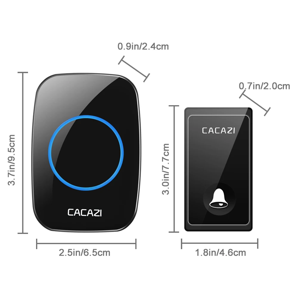 CACAZI No Battery Required Wireless Doorbell Self-powered Waterproof Intelligent Home Door ring Bell US EU UK Plug 58 Chimes CACAZI No Battery Required Wireless Doorbell Self-powered Waterproof Intelligent Home Door ring Bell US EU UK Plug 58 Chimes