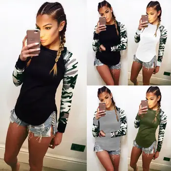 

Fashion Women Camouflage Blouse Lady Loose Long Sleeve Casual Blouse Shirt Tops New Autumn Spring Blouse Plus Size Blouse S-5XL