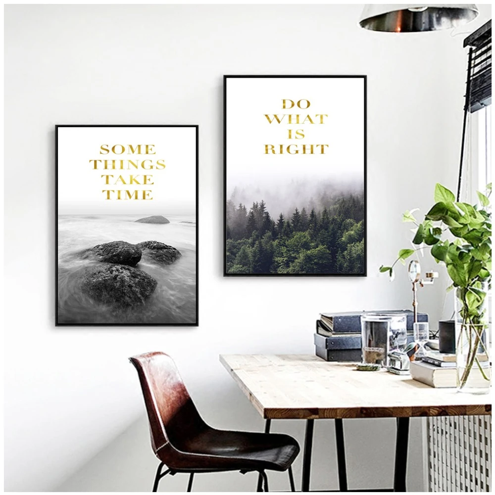 Affiche Sur Toile Avec Citation De Motivation Minimalisme Paysage De Foret Nature Mur De Mer Image Imprimee Decoration De Maison Moderne Aliexpress