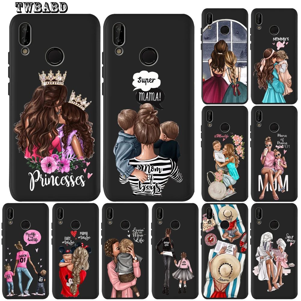 

Fashion Super Mom Baby Mouse Mama Mouse Girl Case for Huawei P20 Lite Pro P30 Lite P8Lite P9Lite 2017 P Smart Family case Etui