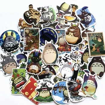 

50pcs/lot New Cute Cartoon Totoro Suitcase Trolley Case Sticker Skateboard Laptop Graffiti Sticker Car Sticker