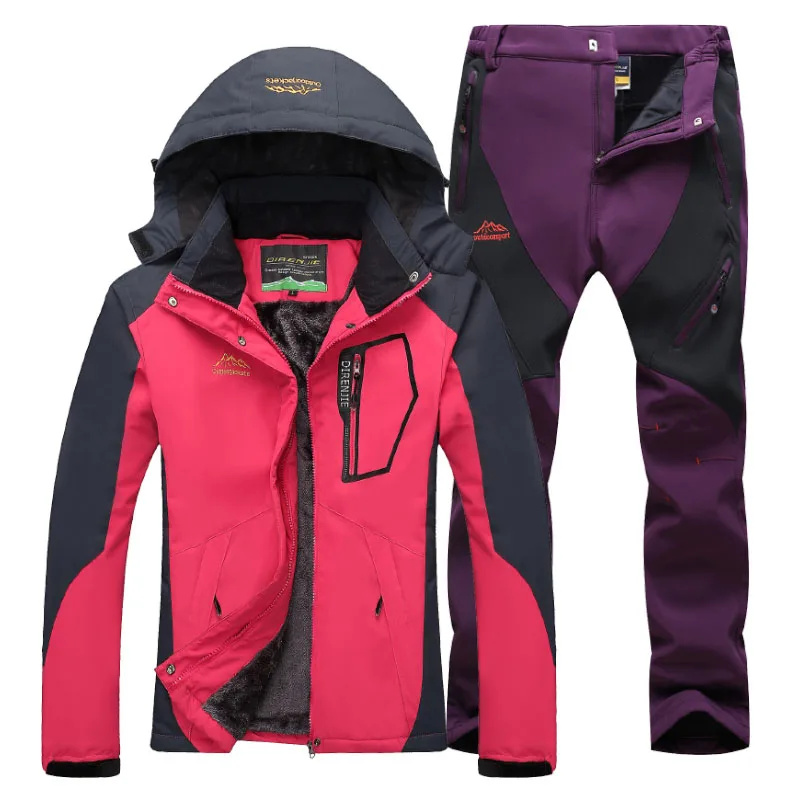 Уличная походная куртка, костюмы, водонепроницаемая Женская куртка размера плюс, термальная Куртка для рыбалки, костюмы для альпиниста, кемпинга, лыжная куртка, костюмы, бренд - Цвет: Meihon zi pant