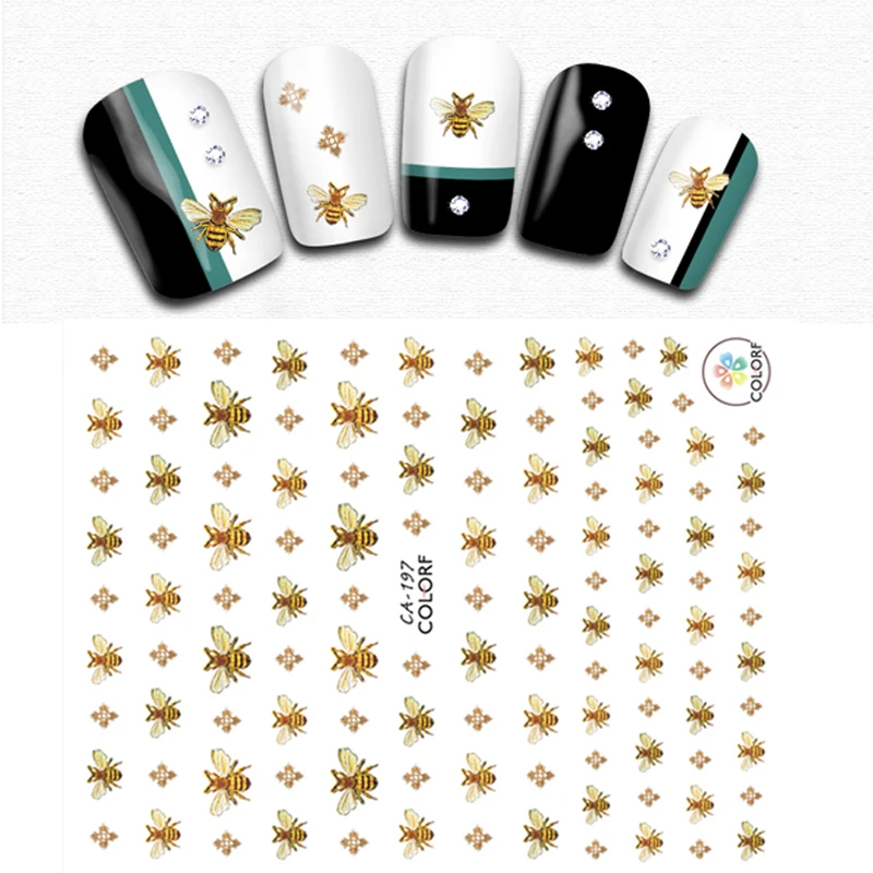 1 лист вышивка пчелы наклейки для ногтей s насекомые серии 3D наклейки стрекоза шаблон наклейки для ногтей маникюра украшения для ногтей
