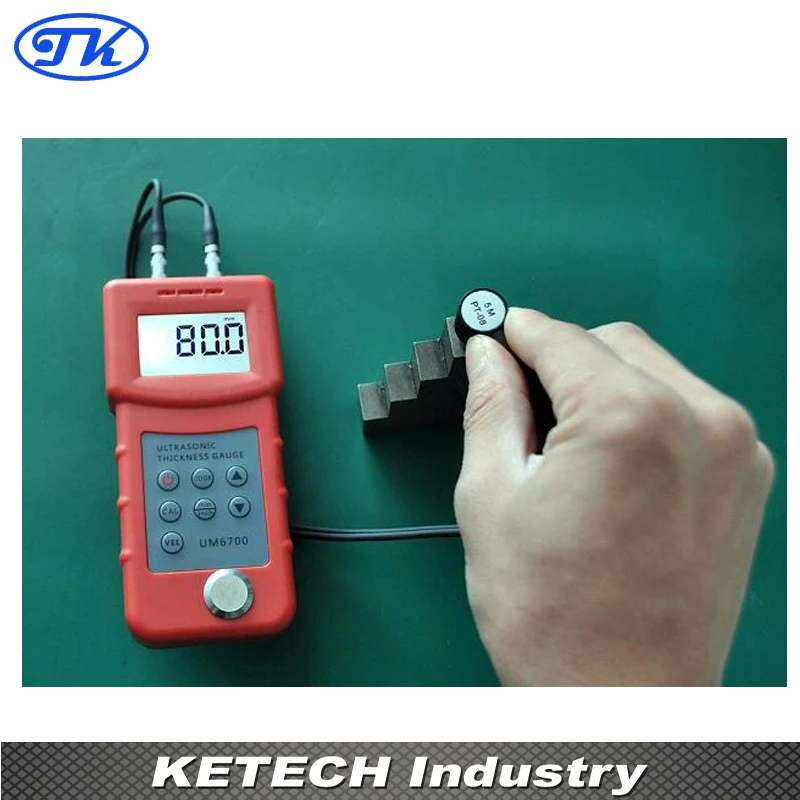 

Digital Portable Ultrasonic Thickness Gauge Meter Tester 1.0-280mm,0.05-11.8inch (in Steel) UM6700