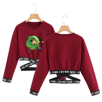 

Dragon ball kpop Crop Sweatshirt O-neck Fashion short sweatshirts sexy Hip Hop Print Oversize Dragon ball Clothes for women