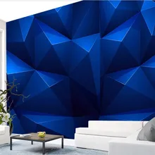 Custom wallpaper 3d three-dimensional blue hexagon Nordic modern geometric TV background wall decoration waterproof material Custom wallpaper 3d three-dimensional blue hexagon Nordic modern geometric TV background wall decoration waterproof material