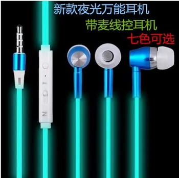 

200pcs Luminous Headphones Glow Earphone Night Light Glowing Headset Stereo Sport Headphones With Microphone for iphone
