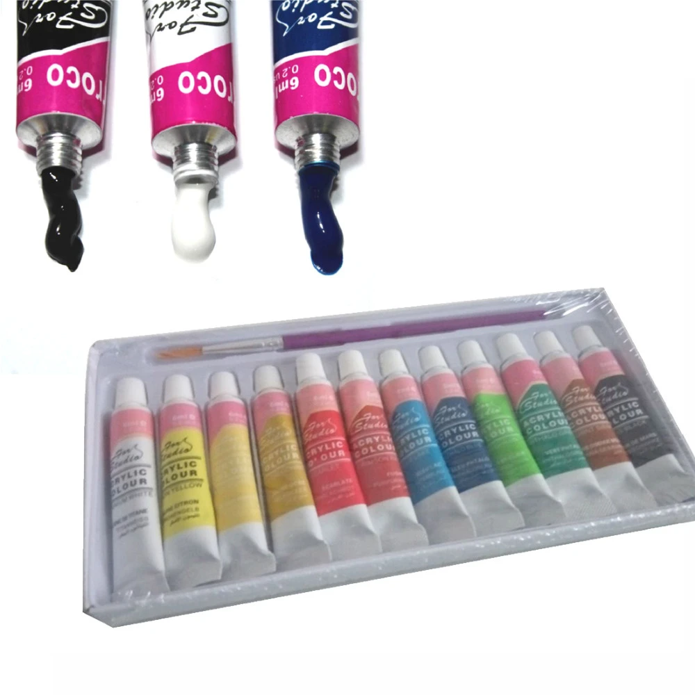 Fangnymph 12 Renk Profesyonel Akrilik Boya Seti Akrilik Pigment El Boyali Duvar Tirnak Tekstil Ahsap Boyama Sanat Malzemeleri 6ml Acrylic Paint Set Acrylic Painttextile Paint Aliexpress