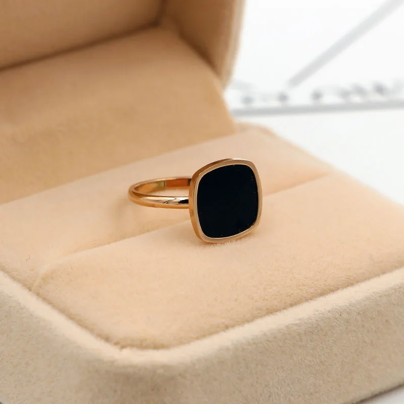 Martick европейские брендовые кольца 316L из нержавеющей стали черные квадратные