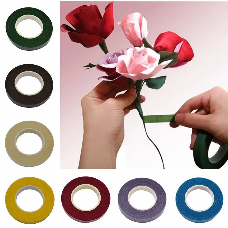 30Yard 12mm Self Adhesive Tape Paper Tape Home Supplies DIY Craft Wedding Decoration Florist Wreath Wrapping Accessories