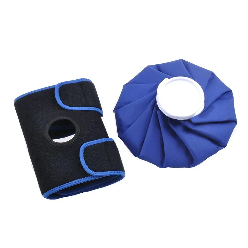 Защитная повязка со льдом для колена, налокотника, запястья, лодыжки, лед и Горячая боль, сумка для снятия мышечной жесткости и боли, быстрая - Цвет: Blue with ice bag