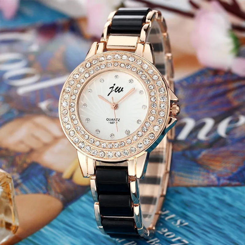 Модные повседневное для женщин часы платье Кварцевые дамские часы наручные часы со стразами Relogio Feminino подарок