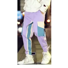 Осень, новинка, модные мужские штаны в стиле хип-хоп, Комбинезоны для ночной сцены, большие карманы на огне