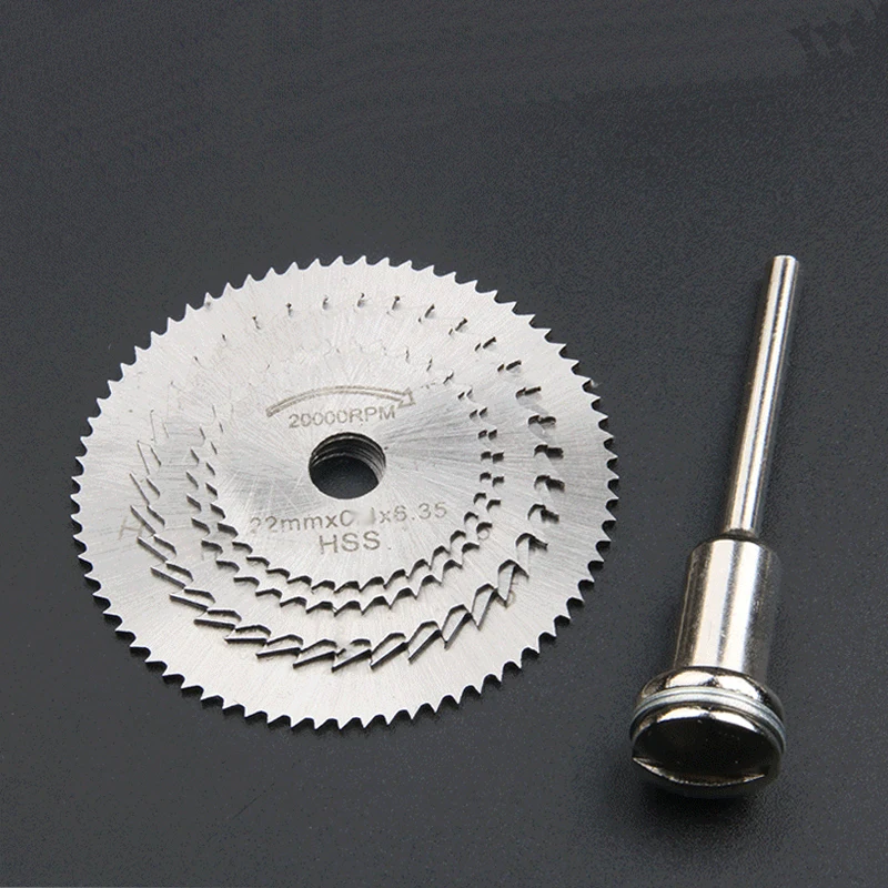 6pcs/set Rotary HSS Circular Saw Blade Cutter Power Tool Set Wood Cutting Discs Drill Mandrel for D