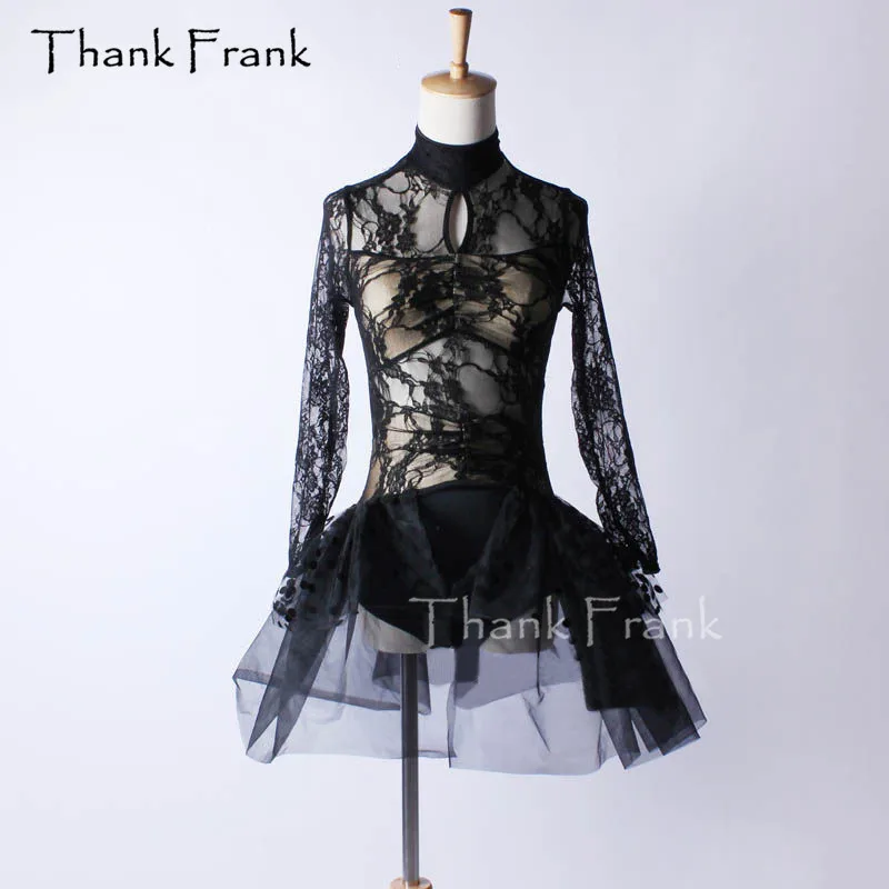 

Sexy Lace Ballet Tutu Dress Girls Adult Long Sleeve Dance Costume Thank Frank C391
