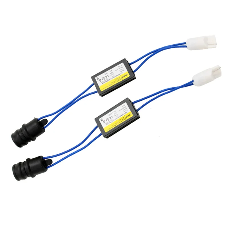 2Pcs/Set Car LED Headlight Decoder Fog Light No Error Load Resistor T10 168 No Flickering Warning Canceller Wire Harness Adapter led load resistor led canbus decoder