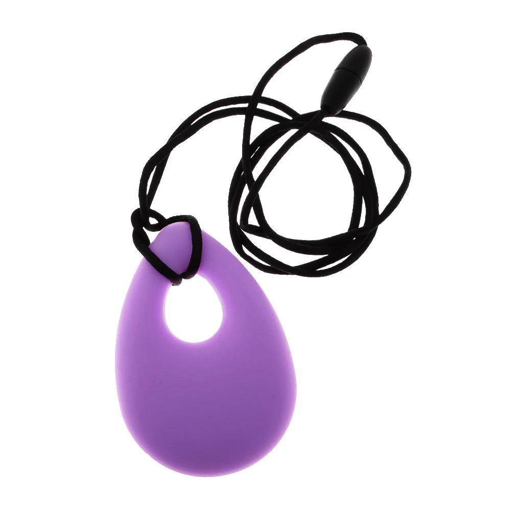 Food Grade Silicone Teardrop Pendant Necklace Baby Toddler Chewing Nursing Teeth Teethers Toy 3Colors