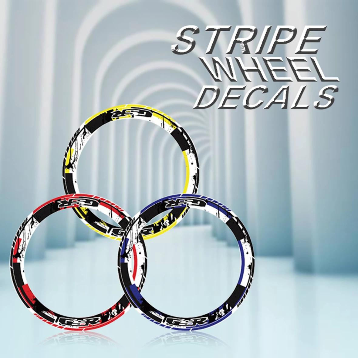 

4 X Thick Edge Outer wheel decals Stripe Wheel stickers Fit for SUZUKI GSR gsr