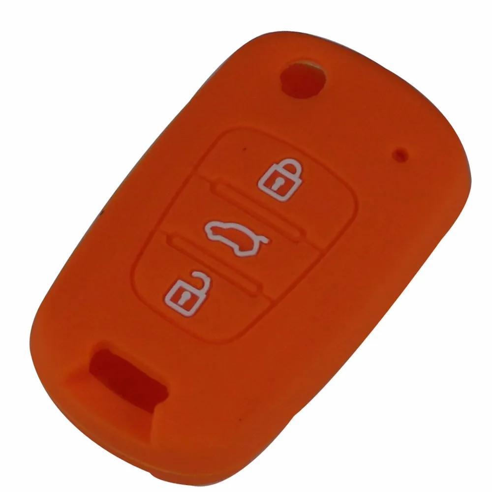 Jingyuqin 10ps 4 цвета силиконовый чехол для автомобильного ключа HYUNDAI i30 Verna Veloster KIA K2 K5