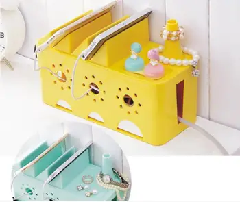 

1PC Power Strip Storage Box Organizer Cables Electric Wire Case Mobile Phone Holder Safety Socket Outlet Board Container OK 0553