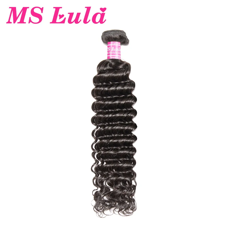 

MS Lula Hair Brazilian Deep Wave Hair 100% Human Hair Weave 1 Bundle 6-30 inch 1Piece Natural Color Remy Hair Free Shipping