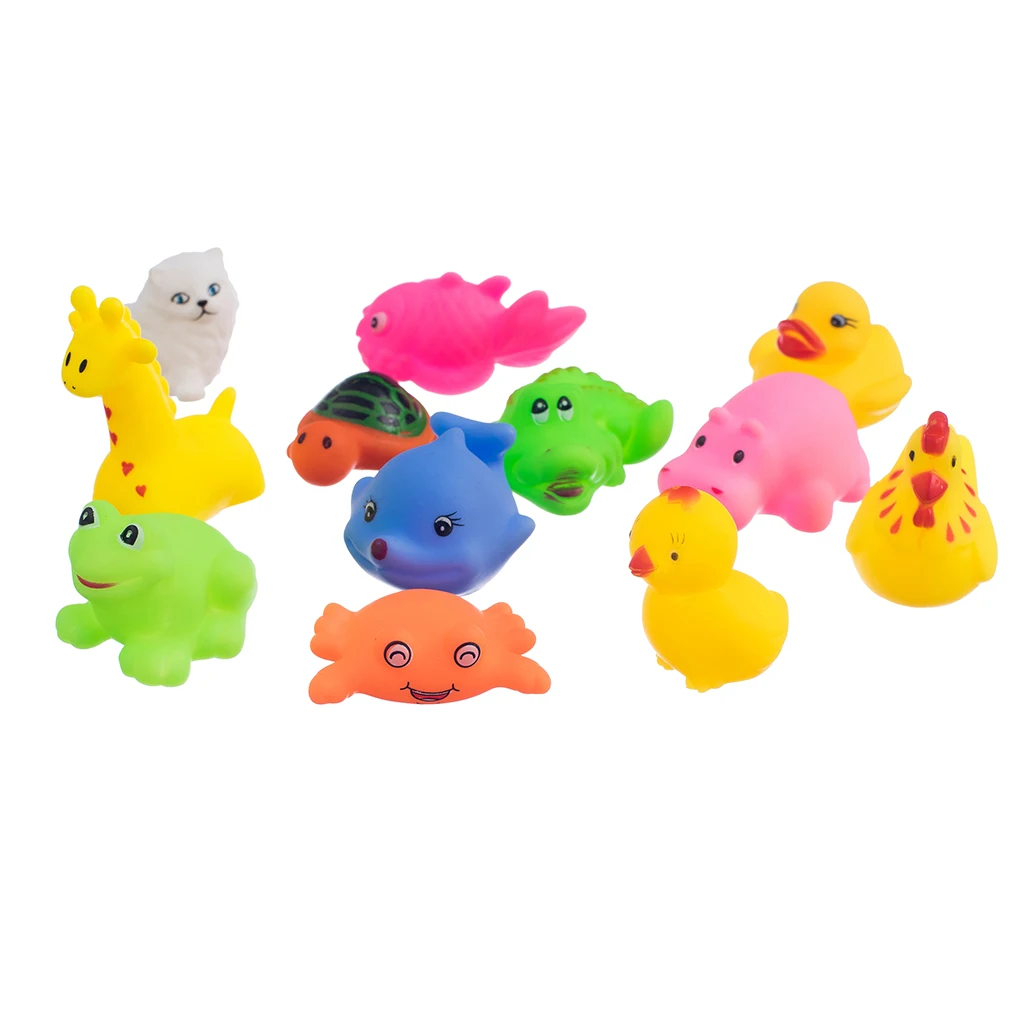 MagiDeal практичный 12 шт./компл. для детей детские смешанные милые животные ванная комната Bathtime купания бассейн игрушка