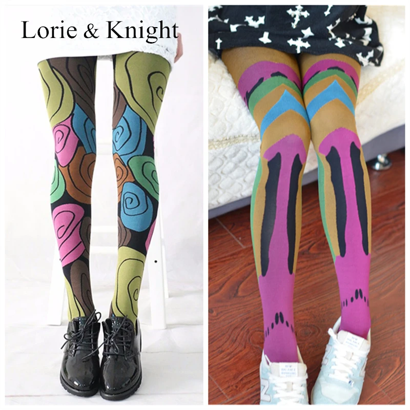 Японские цветные летние колготки в стиле харадзюку чулки для дам|stockings patterned|stocking