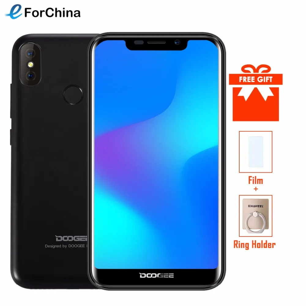 DOOGEE X70 смартфон Лицо ID 5 ''u вырез 19:9 MTK6580A четырехъядерный 2 Гб ОЗУ 16 ПЗУ двойная