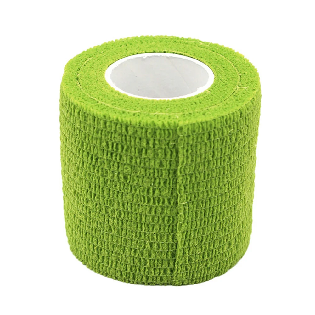 Цветная 5*450 см самоклеющаяся пленка лента, самоклеящийся липкий бинт, самохватающийся рулон для тату-бандаж - Цвет: Зеленый