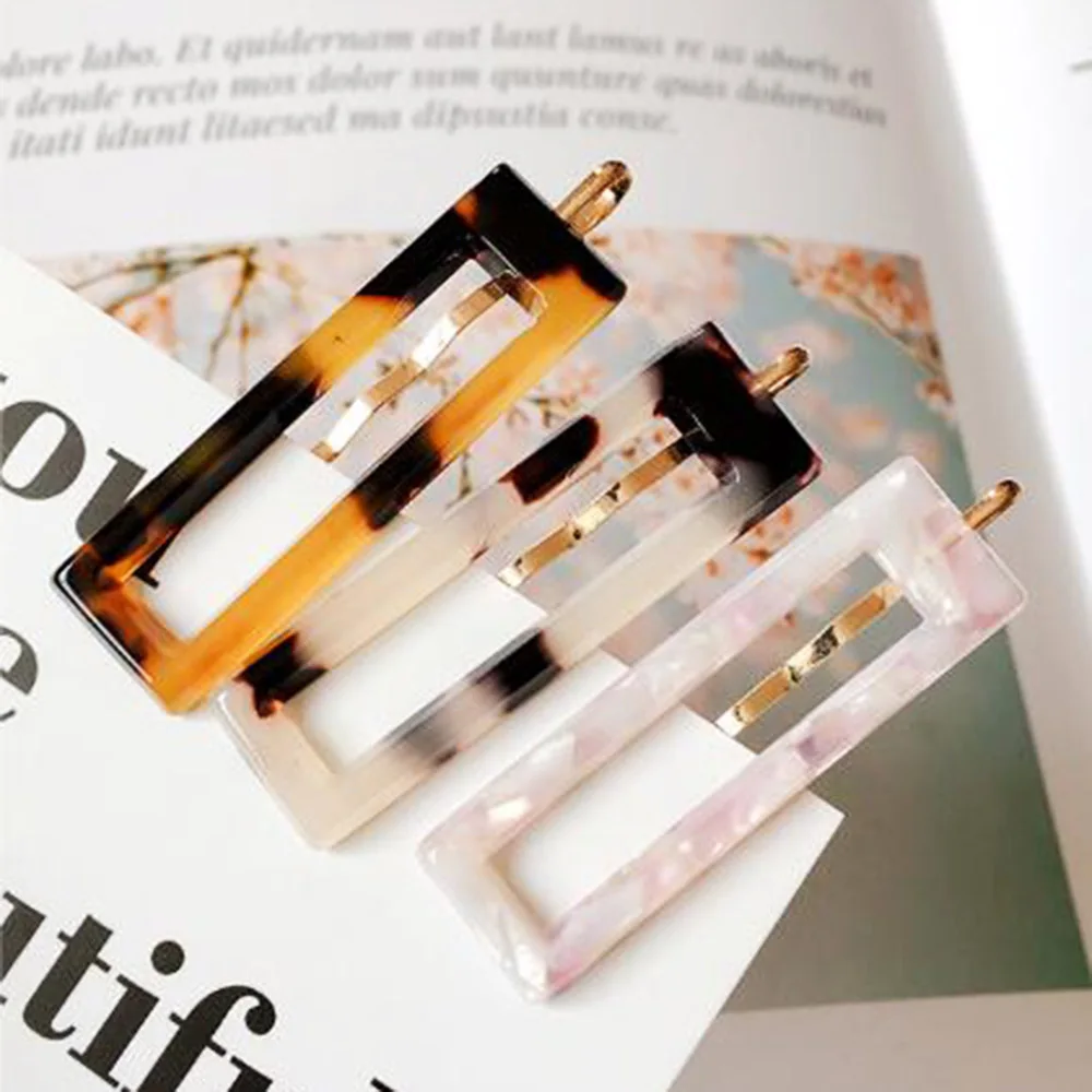 

2019 New Women Acetic Acid Hair Clips Hairpins Leopard Print Waterdrop Barrettes Girls Hairgrips Hair Accessories