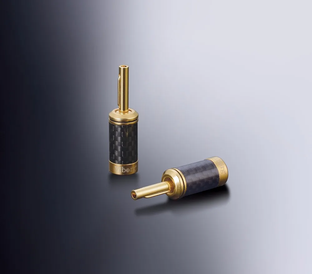 

4PCS Gold Plated Carbon Fiber Banana Speaker Cable Plug Audio Hifi Banana Connector