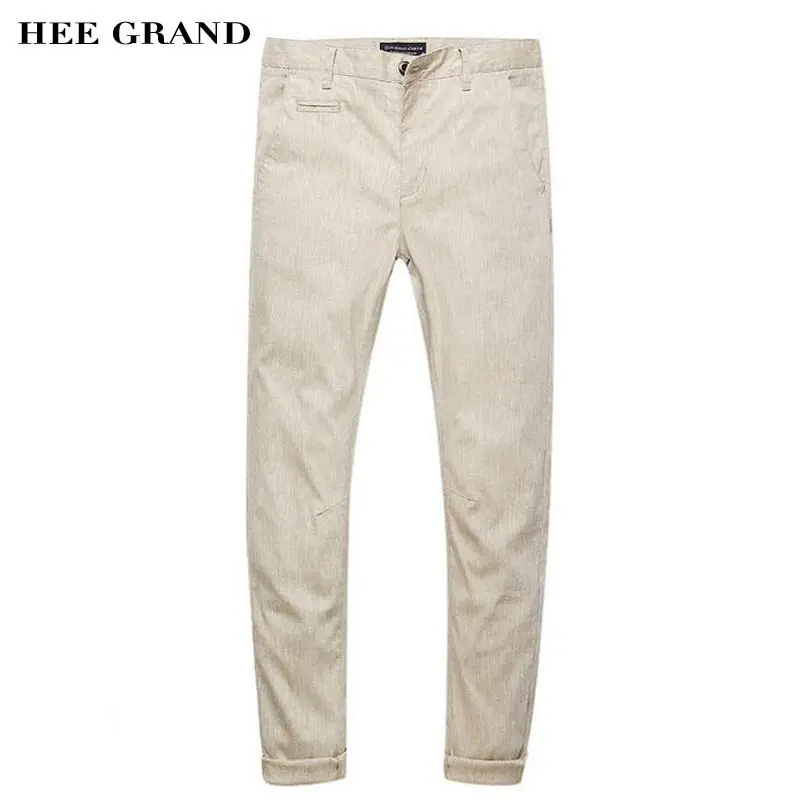 

HEE GRAND 2018 New Men Full Length Pants Straight Cotton Liner Breathable Material High Quality Mid-Waist Trousers MKX1264