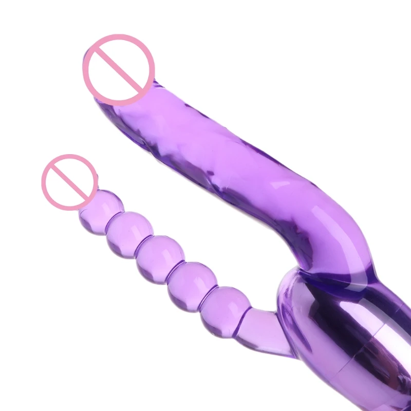 Multispeed Dual Vibrator font b Dildo b font Double Headed Penetration with Anal Bead Sex Toy