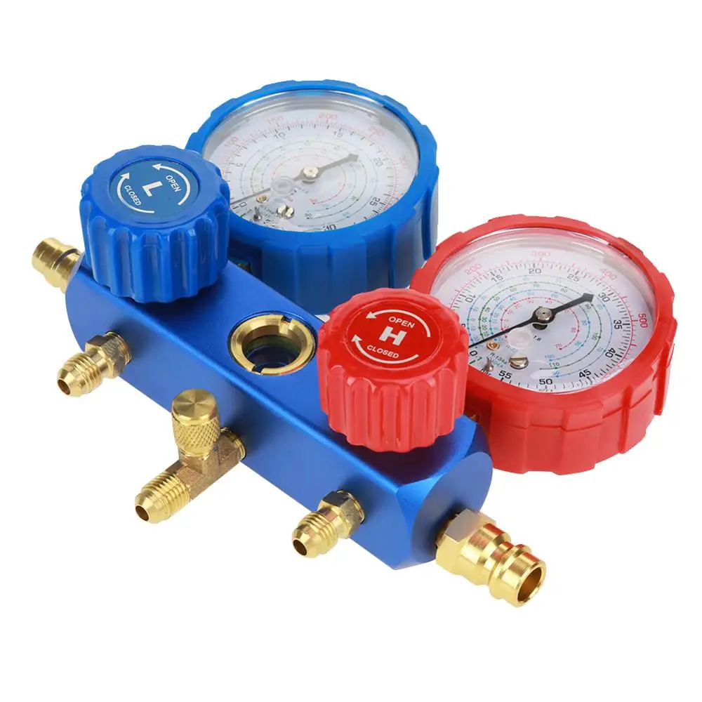 1 Set Air Manifold Gauge R134a Air Conditioning Refrigerant Manifold