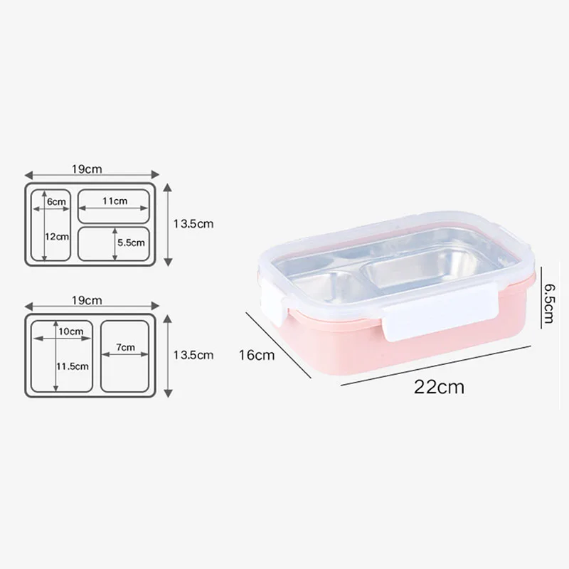 MICCK Stainless Steel Lunch Box Leakproof BPA Free Bento Box Thermal Insulation Food Storage Container for Picnic School Office