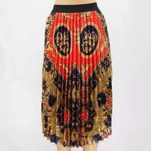 Лидер продаж, простое Плиссированное атласное платье с геометрическим рисунком и высокой талией, юбка с флейтой, женская одежда