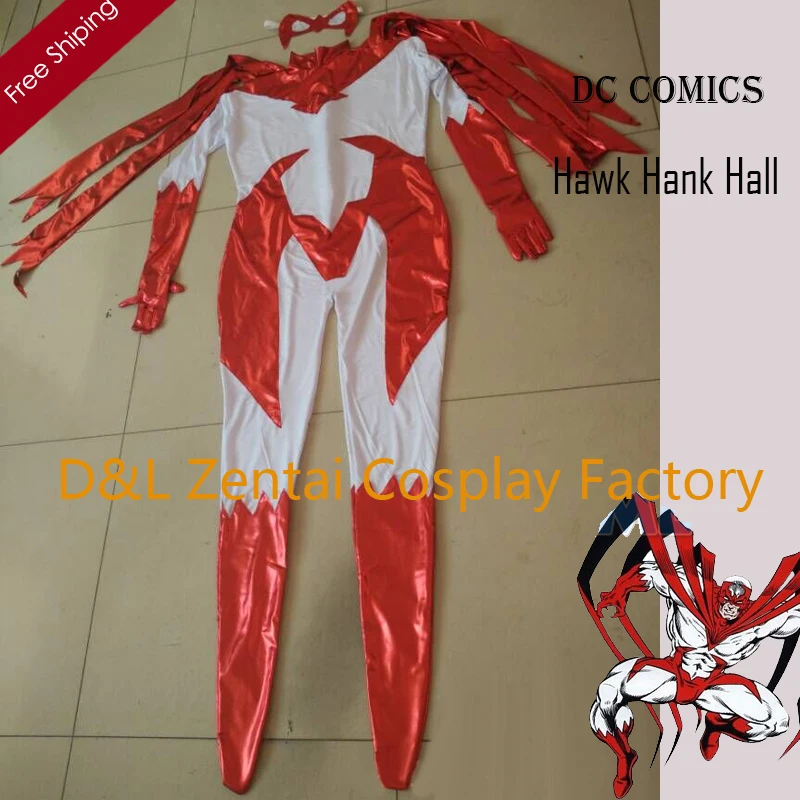 Free Shipping DHL Hawk Hank Hall DC Comics Male Superhero Costume Red And White Cosplay Costume SH1