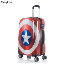 CARRYLOVE 2" 24" дюймовый Капитан Америка Дорожный чемодан-Тележка коробка чемодан для багажа на колесиках для путешествий