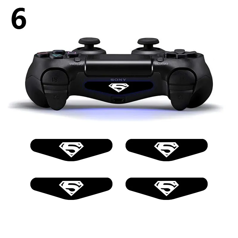 six 4 шт./лот светодиодный контроллер PS4 светильник стикер бар пользовательские наклейки для Playstation Gampad контроллер кожи для PS4 контроллер Duals - Цвет: six