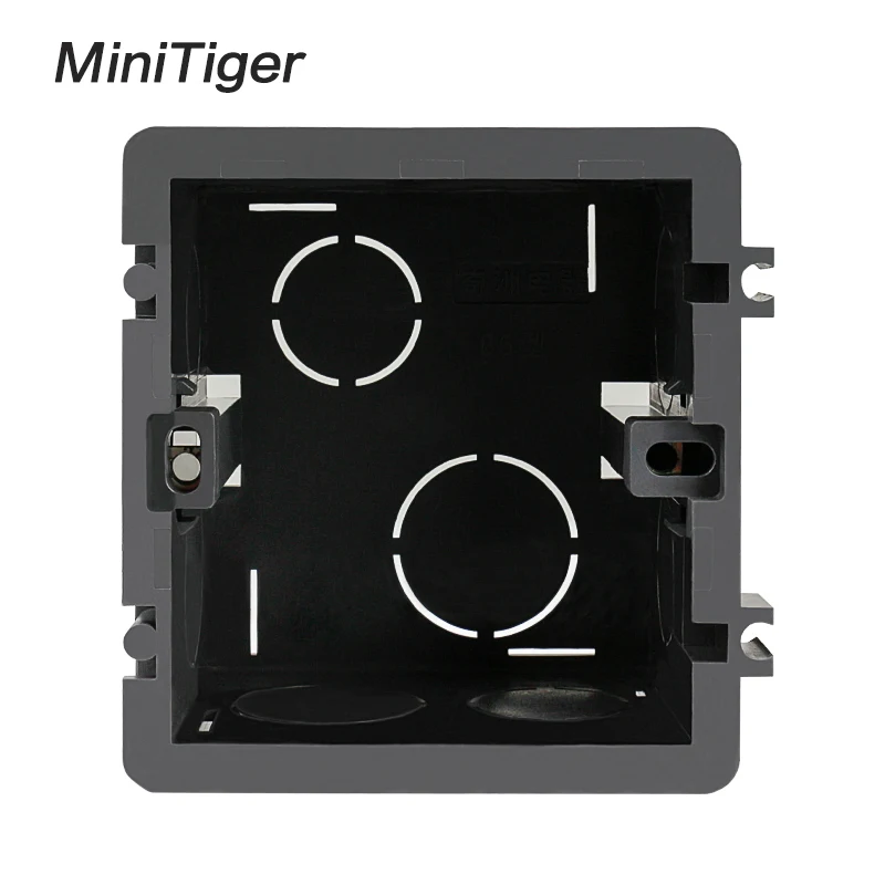 Minitiger высокопрочная Монтажная коробка внутренняя кассета 82 мм* 76 мм* 50 мм для 86 типа переключателя и розетки, черная проводка задняя коробка