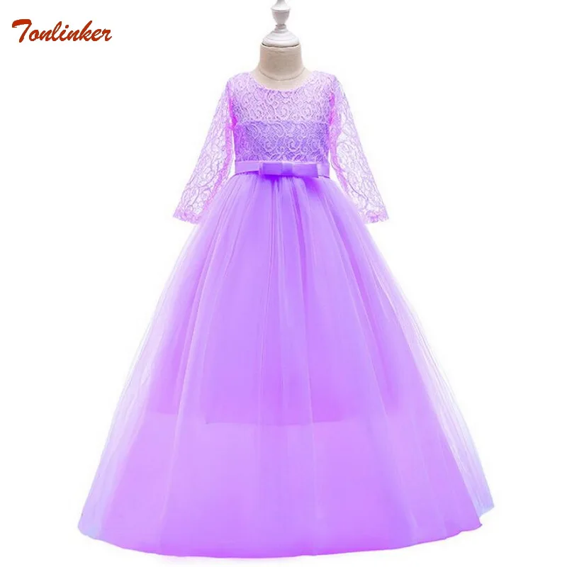 

Summer Girls Lace Half Sleeve Dress Kid Girls First Communion Dresses Tulle Lace Wedding Princess Costume Junior Children Clothe