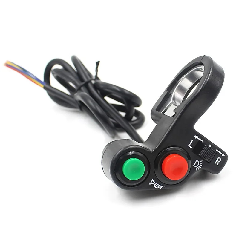 Мотоцикл электрический велосипед/скутер светильник сигнал поворота и рупорный Переключатель Вкл/Выкл кнопка с красно-зелеными кнопками 22 мм Диаметр руля