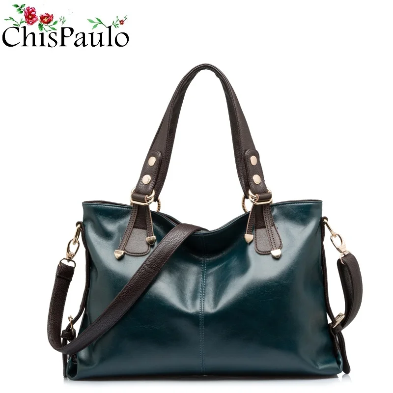 CHISPAULO дизайнерская Брендовая женская сумка из воловьей кожи модная повседневная женская сумка через плечо X12 - Цвет: Синий