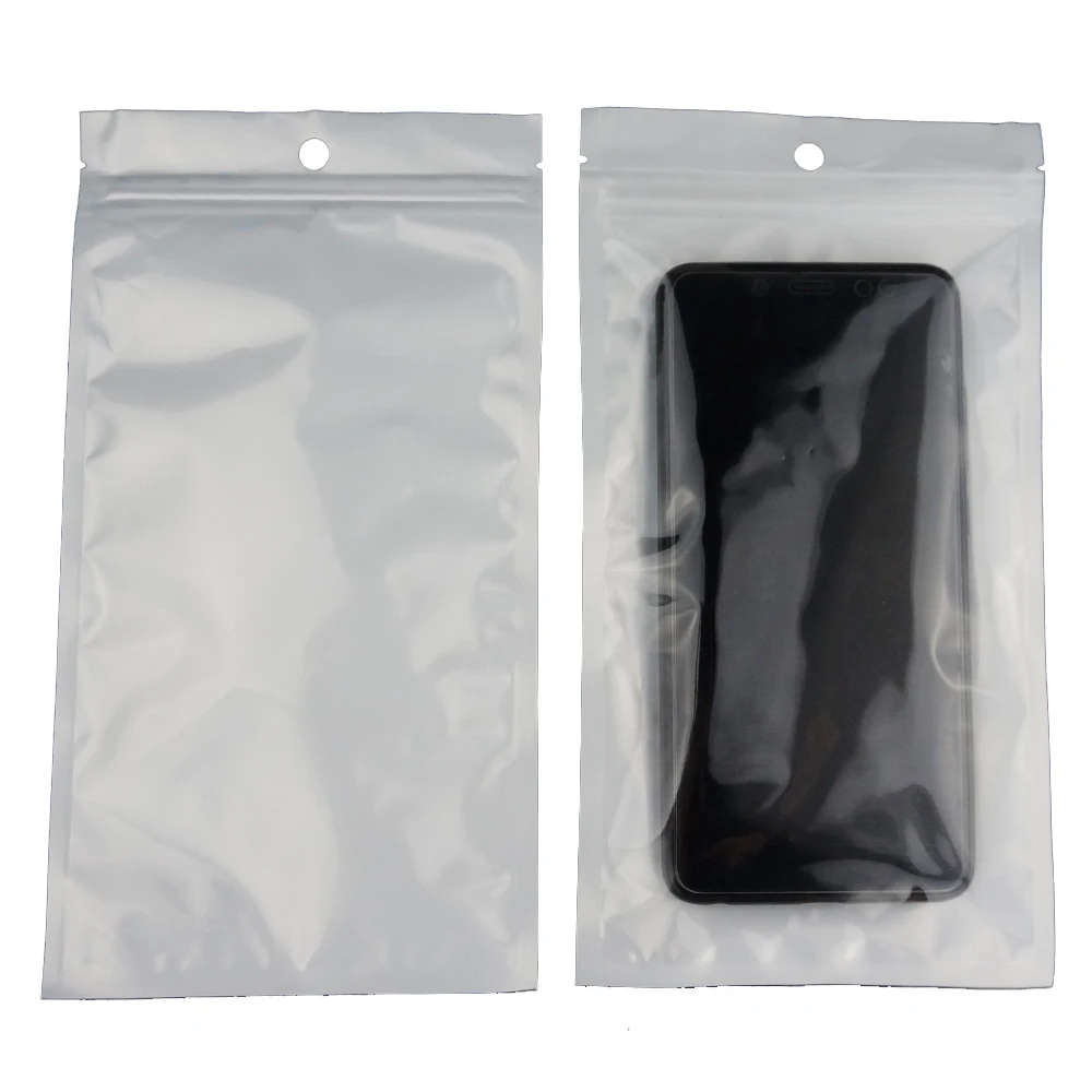 

100pcs Clear Front White BOPP Pearl Film Ziplock Bags 9x16cm Zip Self Sealing Jewelry Packing-bag,3C Product Plastic Pack Pouch