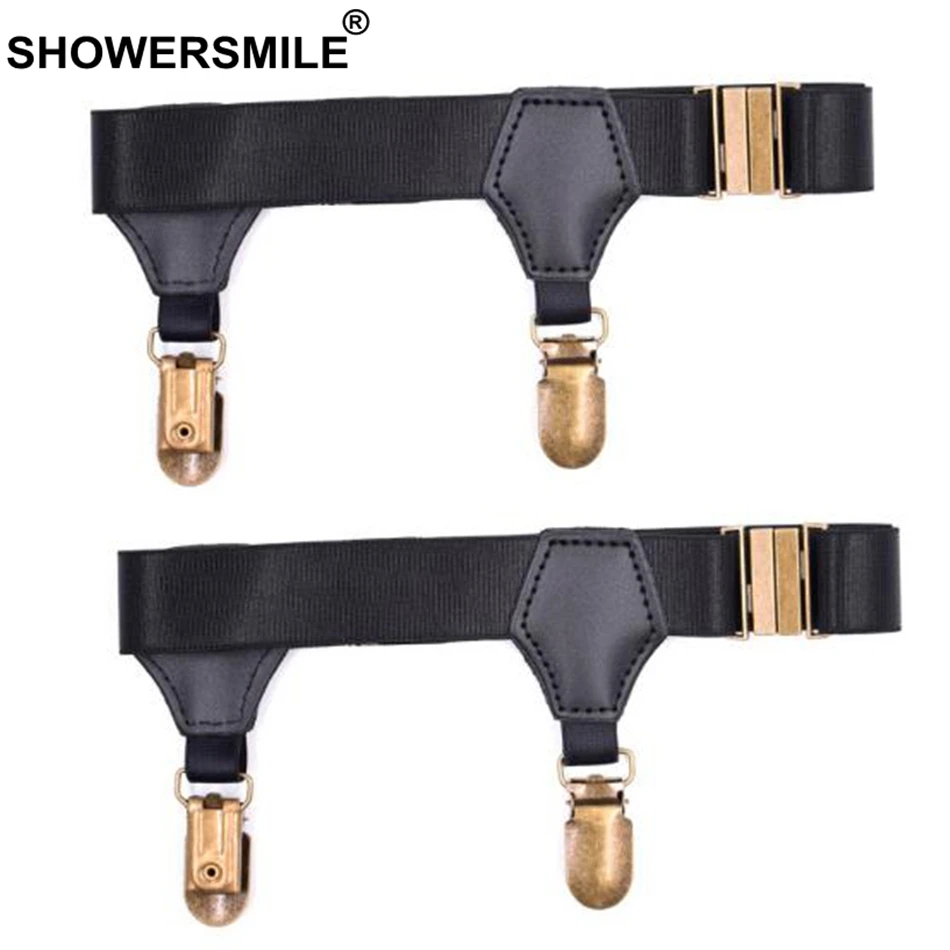 

SHOWERSMILE Black Sock Suspenders Mens Leg Elastic Garters For Stockings Men Braces Adjustable Underwear Suspenders Gentleman
