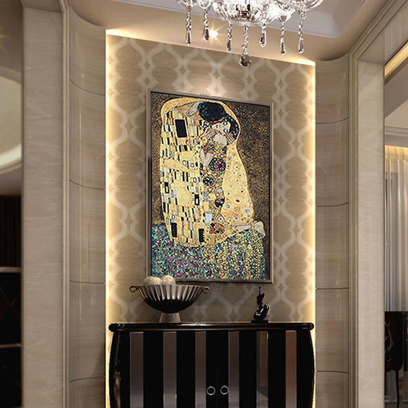 90x140 см Gustav Klimt kiss свадебный подарок символ любви настенный гобелен платье для