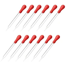 12 Pcs 10ml Glass Pipette Medicine Laboratory Leb Dropper Red Rubber Head Pipet