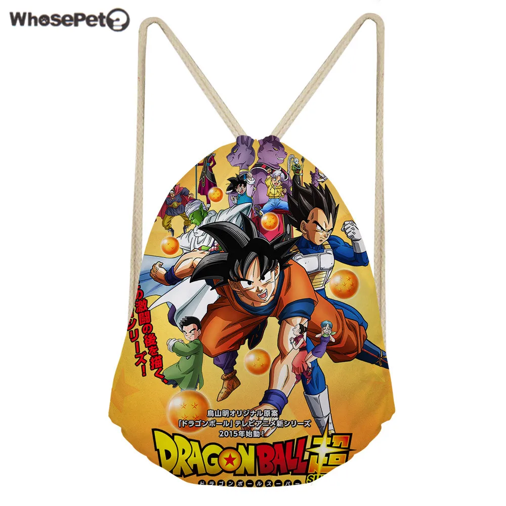 

WhosePet Drawstring Backpack Women Dragon Ball Z String Bag for Teenager Boys Cartoon Small Cinch Rucksack Picnic Bag Mochila