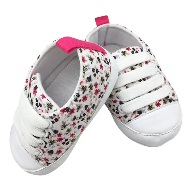 Унисекс Дети Детская обувь Повседневное Lace-Up Sneaker мягкой подошве кроватки обувь 0-18 м первые ходоки - Цвет: Белый